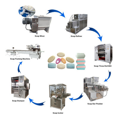 3000kg/h de saída Máquina de fabricação de macarrão de sabão Linha de produção com aço inoxidável 304