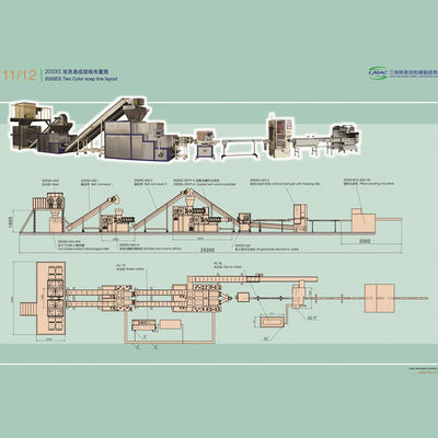 2000 kg/h Capacidade Máquina de Fabricação de Sabão Toilet totalmente automática para Estampagem