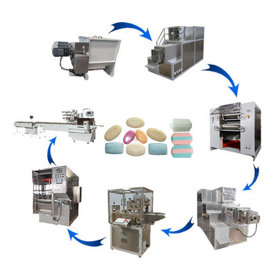 Linha de produção de máquinas de fabricação de sabonetes para roupa de barras de 100-200 kg/h