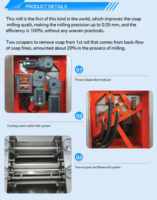 Produção de alta capacidade Triple Roll Mill Sabão 3 Three Roll