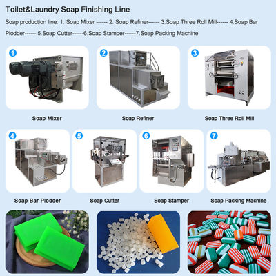 Linha de produção de máquinas de fabricação de sabonete de 500-2000 kg/h com função de corte de sabonete